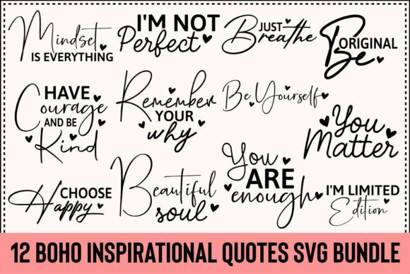 Download Boho Inspirational Quotes SVG BUNDLE - Quote Collection