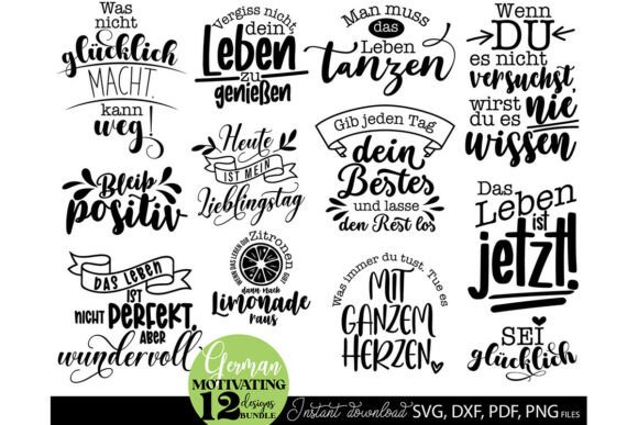 Download German Motivation Quotes SVG PNG Bundle - Quote Collection