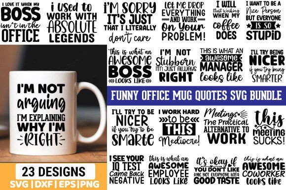 Download Funny Office Mug Quotes SVG Bundle - Quote Collection