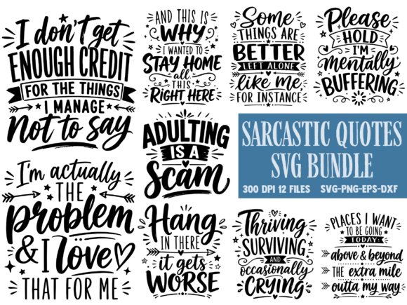 Download Sarcastic Quotes SVG Bundle - Quote Collection