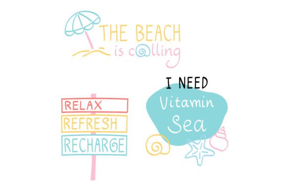 Download Beach Quote Stickers - Hand Drawn - Quote Collection