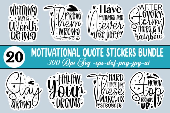 Download Motivational Quote Stickers Bundle - Quote Collection