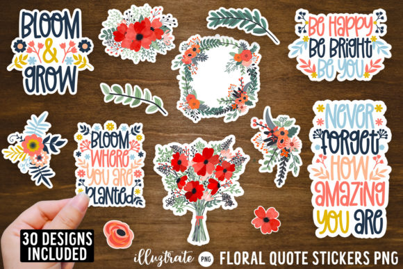 Download Floral Quote Stickers PNG | Flowers PNG - Quote Collection