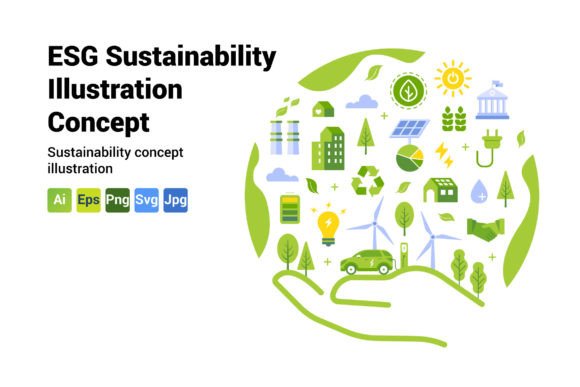 Download ESG Sustainability Illustration Concept - Sustainability Collection